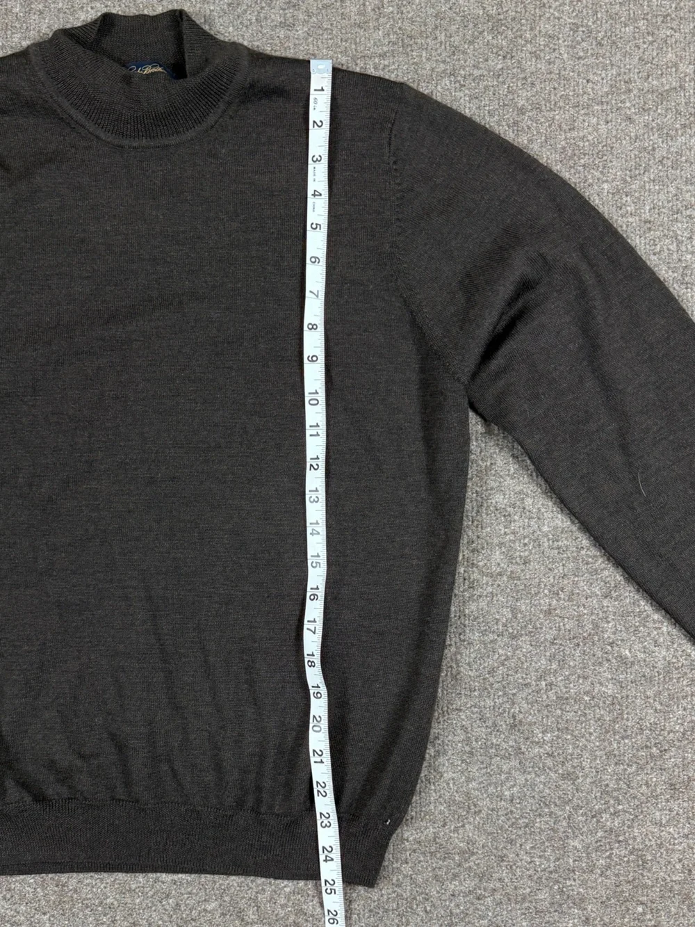 Vintage Brooks Brothers Brown Mock Neck Merino Wool Sweater Men’s Small 90s NWT